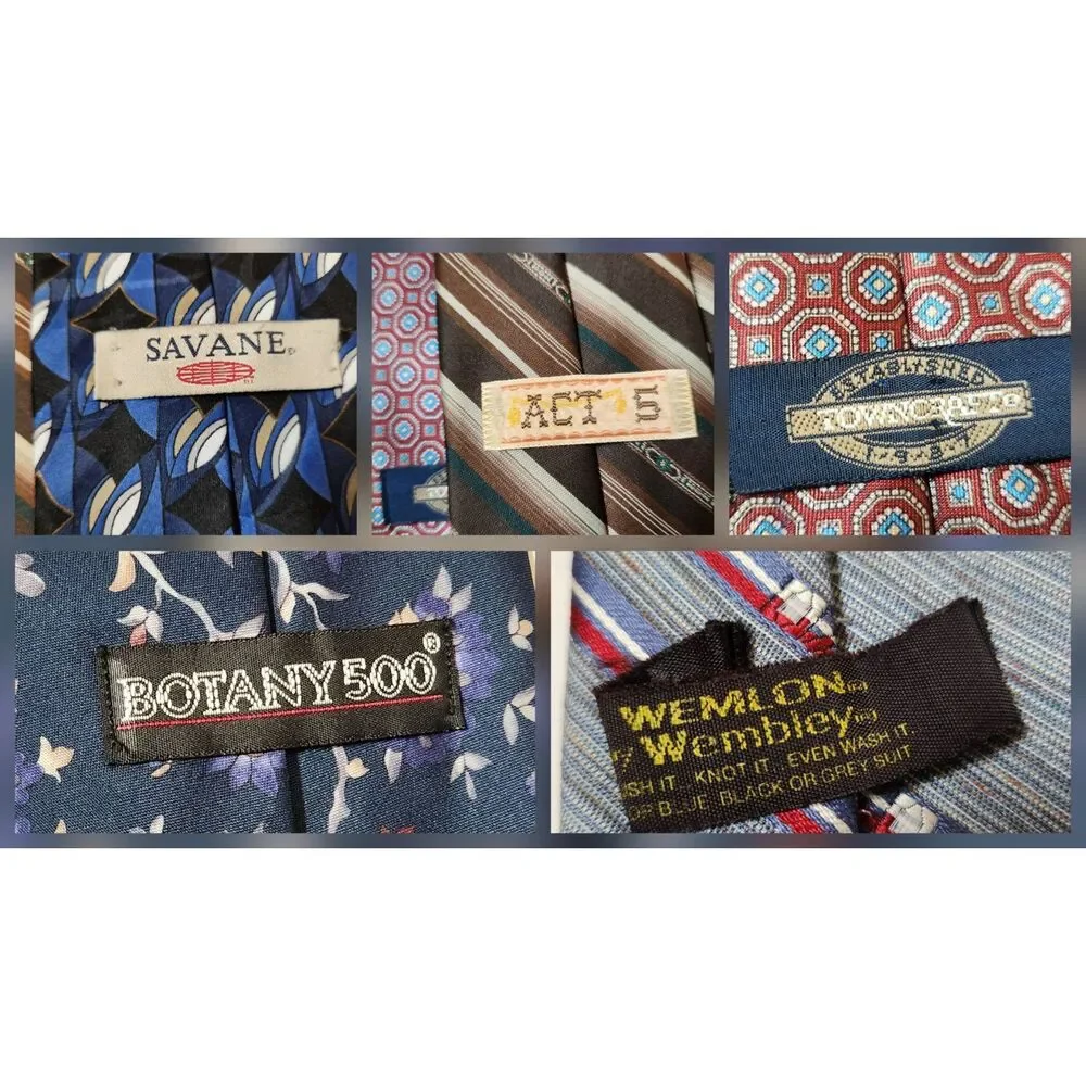 Men’s Polyester Tie Bundle (5) – Includes Vintage Wembley